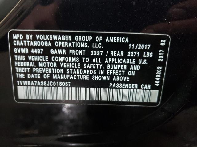 1VWBA7A38JC015057 Volkswagen PASSAT SE