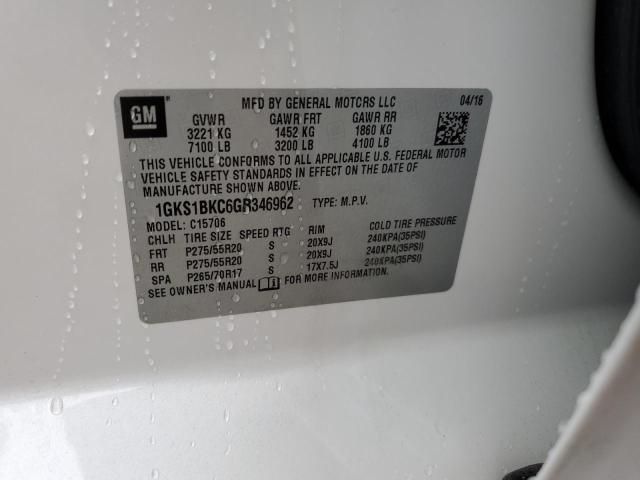 1GKS1BKC6GR346962 GMC YUKON SLT