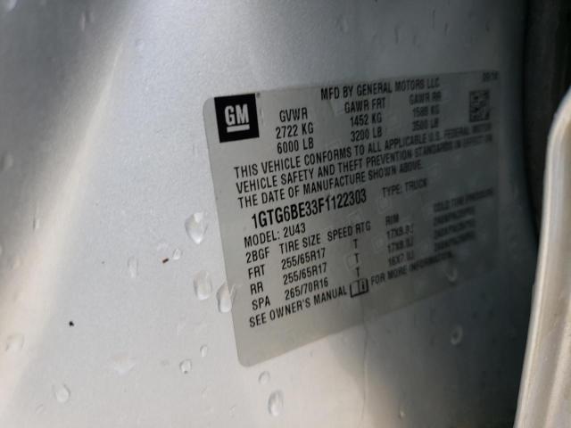 1GTG6BE33F1122303 GMC CANYON SLE