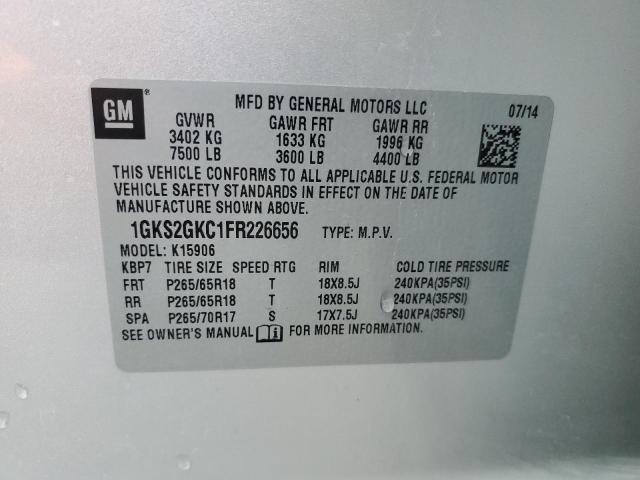 1GKS2GKC1FR226656 GMC Yukon Xl K1500 Sle