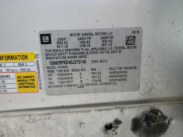 1GKKRPKD4GJ279145 GMC ACADIA SLE