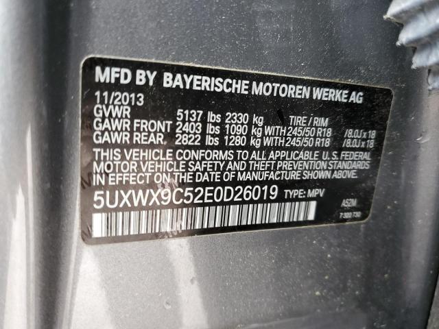 5UXWX9C52E0D26019 BMW X3 Xdrive28i