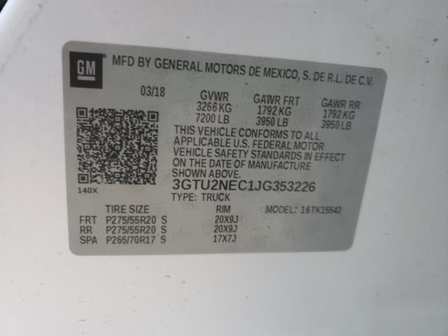 3GTU2NEC1JG353226 GMC Sierra K1500 Slt
