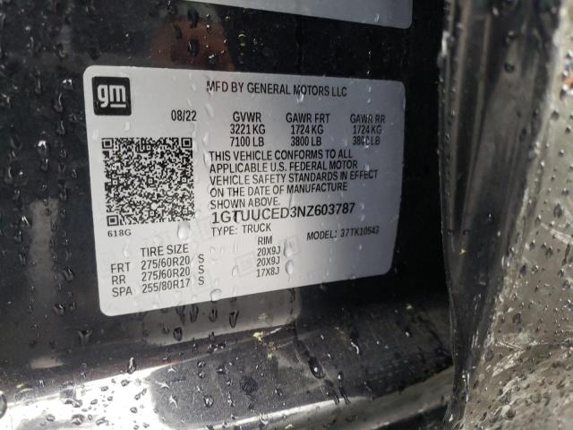 1GTUUCED3NZ603787 GMC Sierra K1500 Elevation