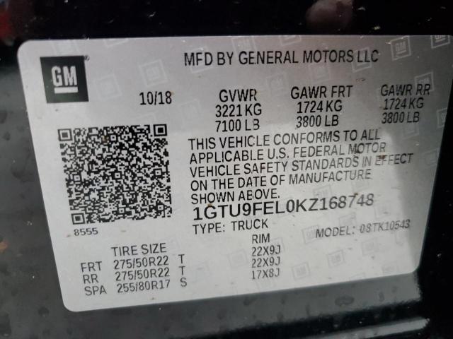 1GTU9FEL0KZ168748 GMC Sierra K1500 Denali