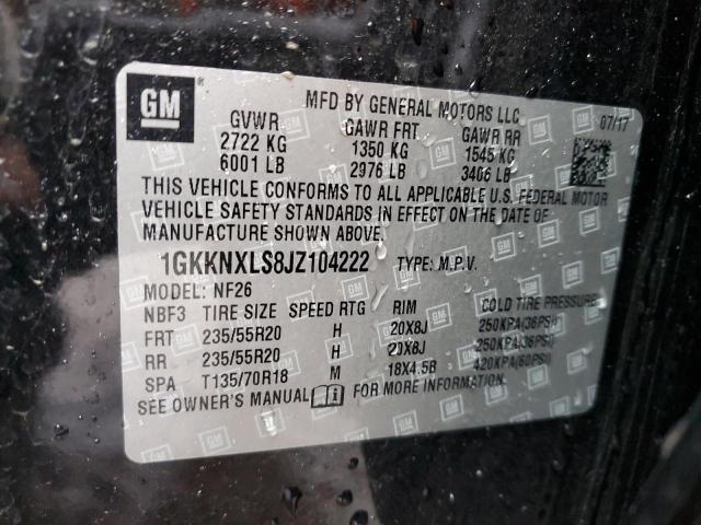 1GKKNXLS8JZ104222 GMC Acadia Denali