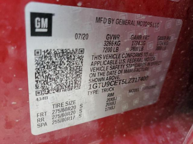 1GTU9CET5LZ317400 GMC Sierra K1500 Elevation