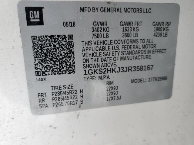 1GKS2HKJ3JR358167 GMC YUKON XL DENALI