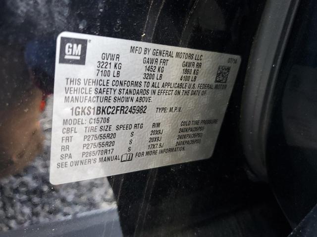 1GKS1BKC2FR245982 GMC YUKON SLT