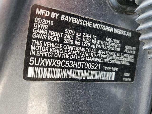 5UXWX9C53H0T00921 BMW X3 Xdrive28i