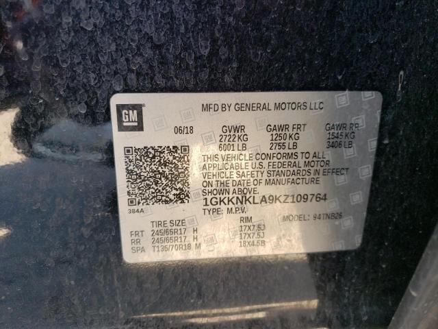 1GKKNKLA9KZ109764 GMC ACADIA SLE