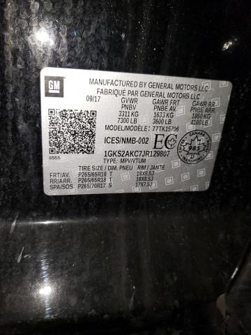 1GKS2AKC7JR129807 GMC YUKON SLE