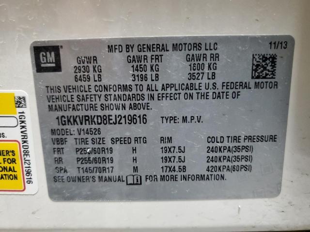 1GKKVRKD8EJ219616 GMC Acadia Slt-1