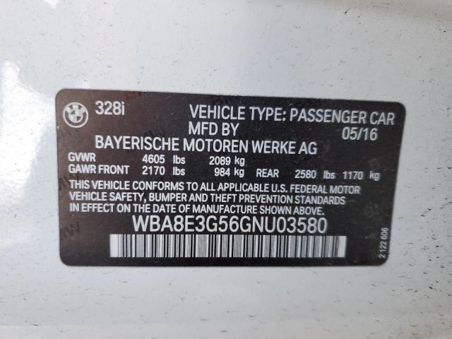 WBA8E3G56GNU03580 BMW 328 Xi Sulev