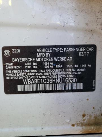 WBA8E1G36HNU16530 BMW 320 I