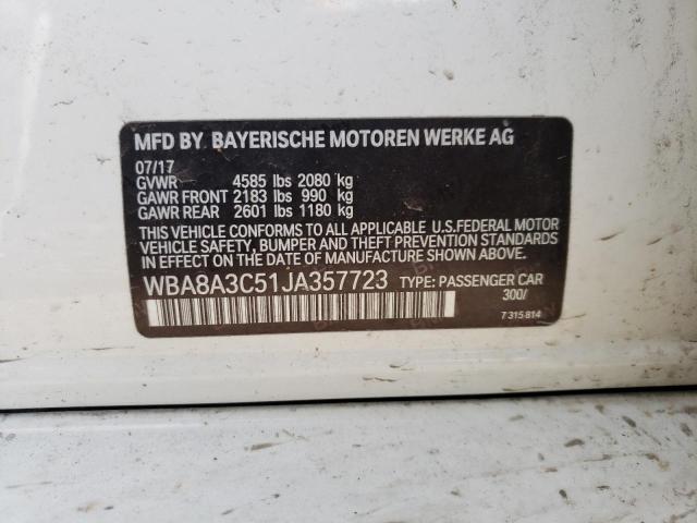 WBA8A3C51JA357723 BMW 320 XI