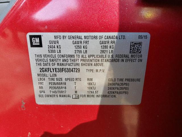 2GKFLYE38F6384729 GMC Terrain Slt