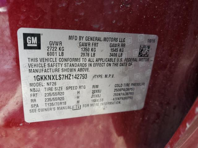 1GKKNXLS7HZ142793 GMC Acadia Denali