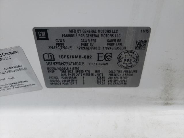 1GTV2MEC0GZ140405 GMC Sierra K1500 Sle