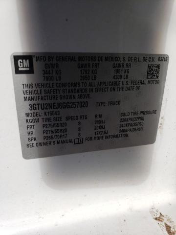 3GTU2NEJ6GG257020 GMC Sierra K1500 Slt