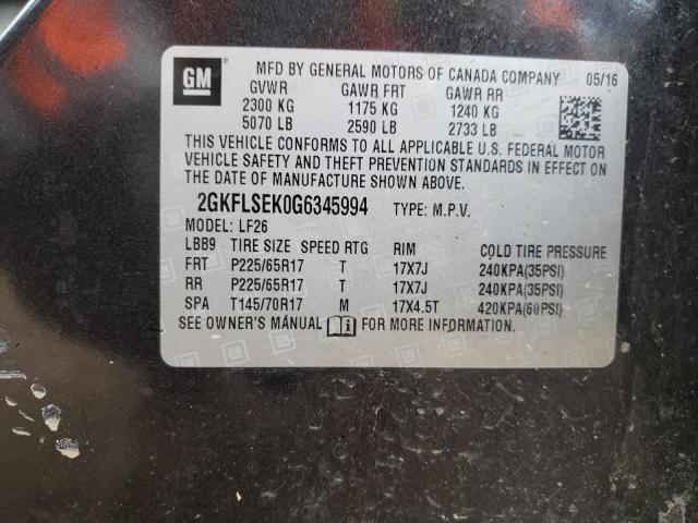 2GKFLSEK0G6345994 GMC Terrain Sle