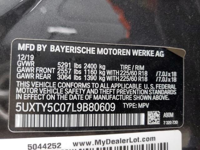 5UXTY5C07L9B80609 BMW X3 Xdrive30i