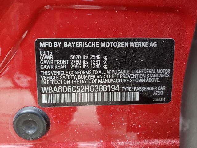 WBA6D6C52HG388194 BMW 650 XI