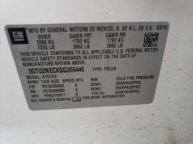 3GTU2NECXGG269446 GMC Sierra K1500 Slt