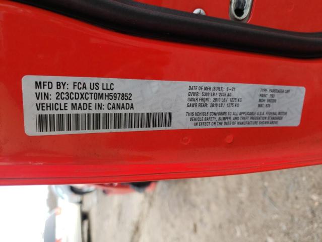 2C3CDXCT0MH597852 Dodge CHARGER R/T