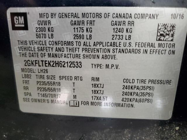 2GKFLTEK2H6212533 GMC Terrain Sle