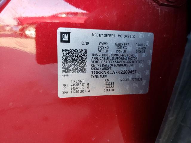 1GKKNKLA7KZ209457 GMC ACADIA SLE