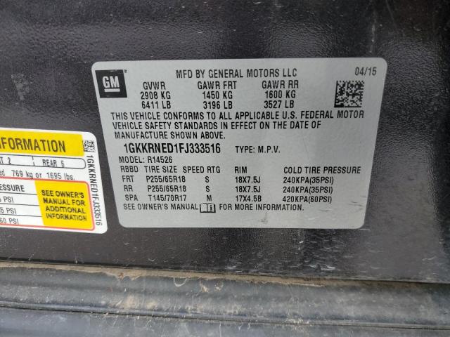 1GKKRNED1FJ333516 GMC ACADIA SLE