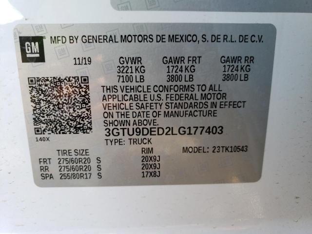 3GTU9DED2LG177403 GMC Sierra K1500 Slt