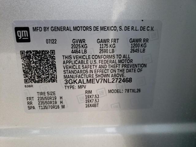 3GKALMEV7NL272468 GMC Terrain Sle