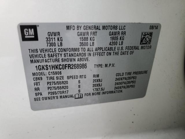 1GKS1HKC0FR268986 GMC Yukon Xl C1500 Slt