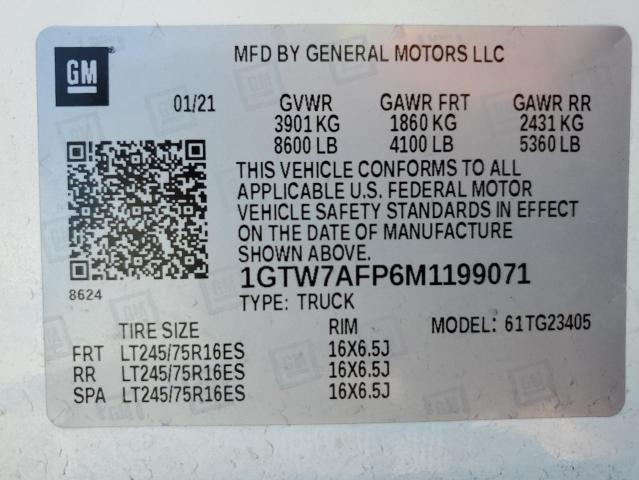 1GTW7AFP6M1199071 GMC Savana G2500