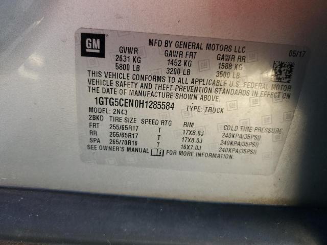 1GTG5CEN0H1285584 GMC CANYON SLE