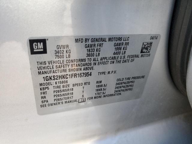 1GKS2HKC1FR167954 GMC Yukon Xl K1500 Slt
