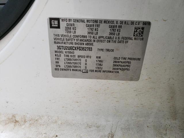 3GTU2UECXFG362783 GMC Sierra K1500 Sle
