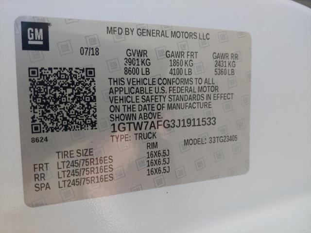 1GTW7AFG3J1911533 GMC Savana G2500