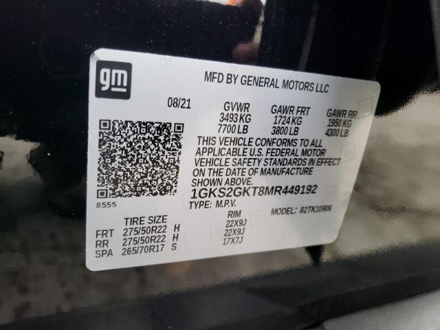 1GKS2GKT8MR449192 GMC Yukon Xl K1500 Slt