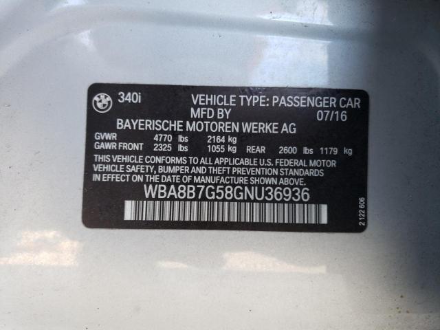 WBA8B7G58GNU36936 BMW 340 XI