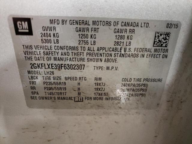 2GKFLXE39F6302307 GMC Terrain Slt