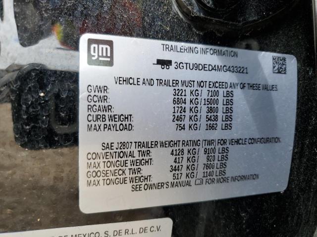 3GTU9DED4MG433221 GMC Sierra K1500 Slt