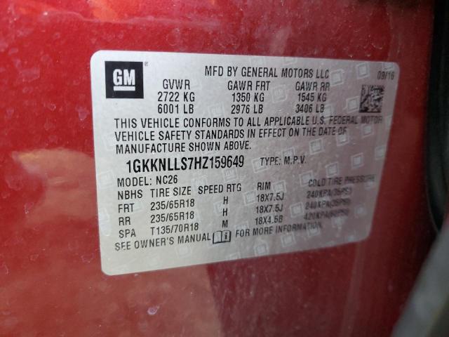 1GKKNLLS7HZ159649 GMC ACADIA SLE