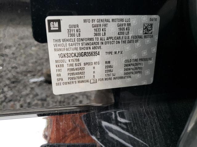 1GKS2CKJ9GR356354 GMC YUKON DENALI