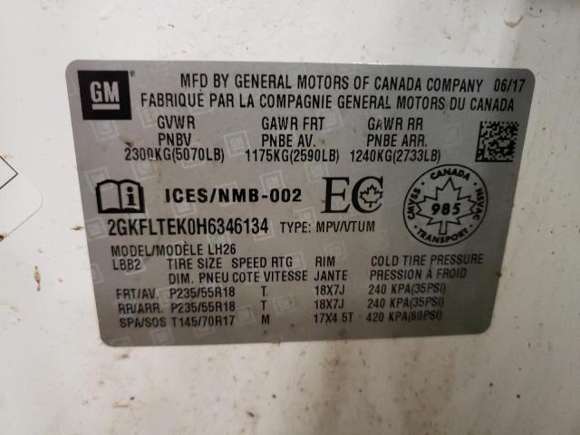 2GKFLTEK0H6346134 GMC Terrain Sle