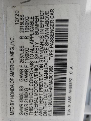 19UUB5F49MA007968 Acura Tlx Technology