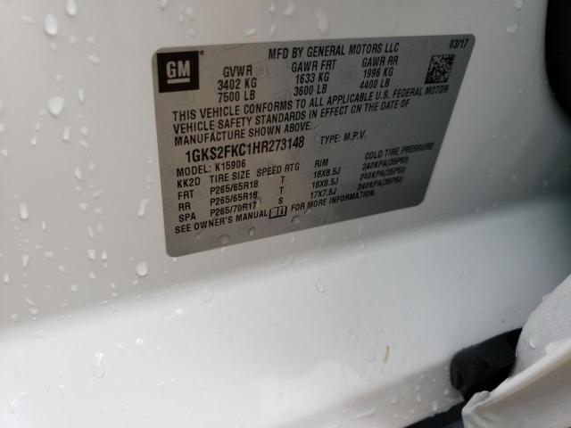 1GKS2FKC1HR273148 GMC Yukon Xl K1500 Sle