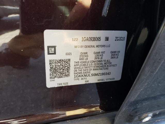 1GKKNULS6MZ190343 GMC ACADIA SLT